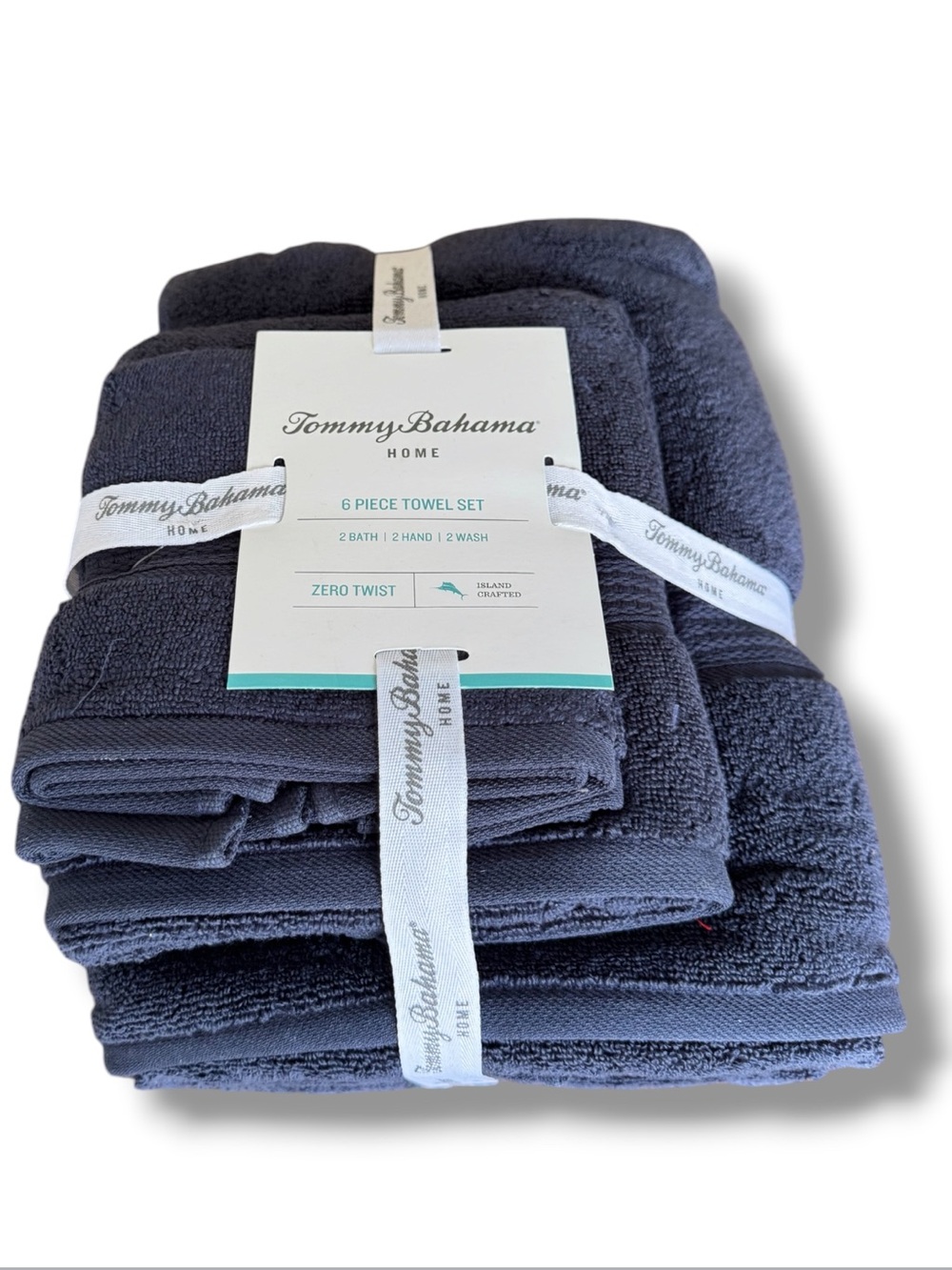 Tommy Bahama Home Navy 6-Piece Towel Set - Deep Navy Plush